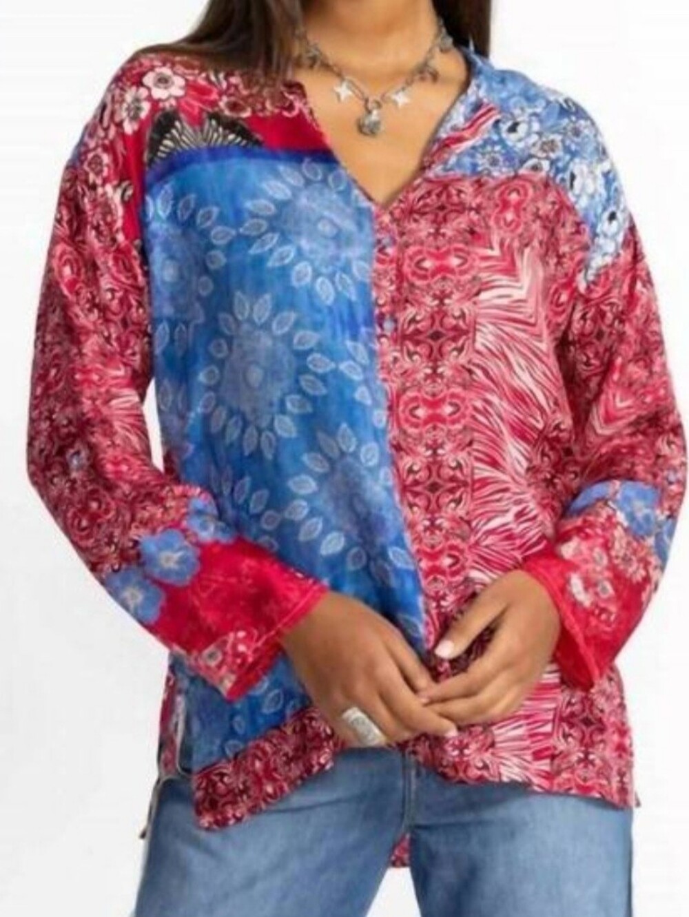 Johnny Was silk top blouse new with tags. Beautifull silk blouse ! size S.